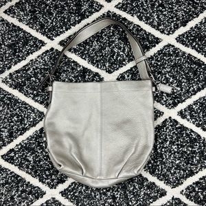 Coach Metallic Silver Leather Bag